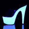 Шльопанці Pleaser Adore-701UV на підборах 7 дюймів, шльопанці 2 3/4 дюйма з PF, прозорі/білі