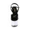 Босоножки Pleaser Illuminator-709, каблук 7 дюймов, ремешок на щиколотке шириной 2 3/4 дюйма со светодиодной подсветкой, черно-белые