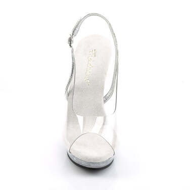 Босоножки Lip-150, каблук 5 дюймов, 3/4 дюйма, ремни безопасности, серебристо-прозрачный цвет
