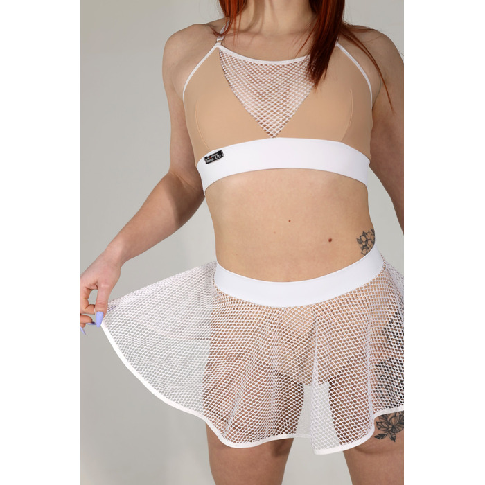 Dance Light Skirt-Shorts – Легкі шорти-спідниця для pole dance, heels та сценічних виступів - білий