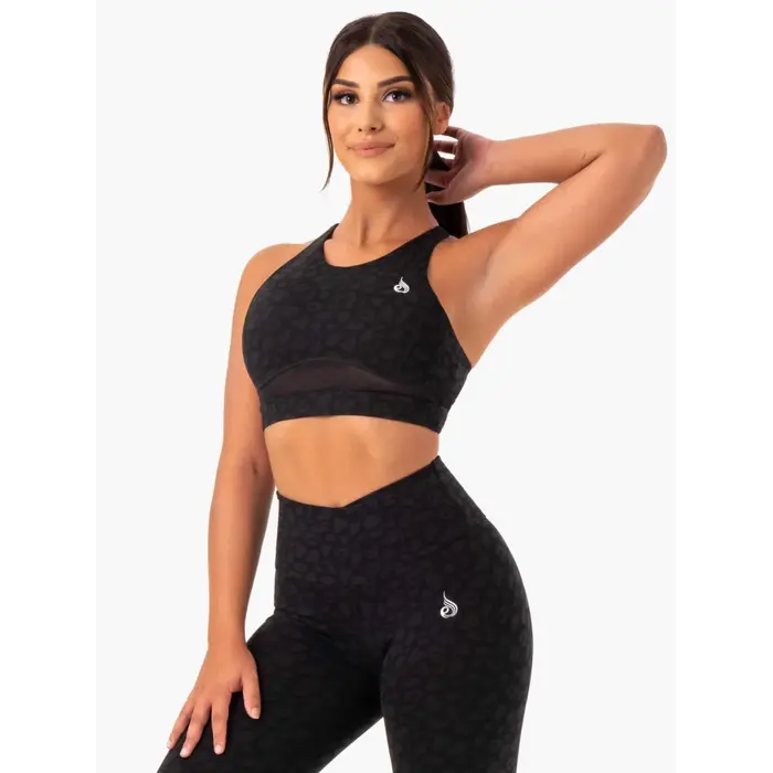 Топ Ryderwear Amazon Mesh Sports Bra - Black Leopard
