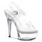 Босоніжки Pleaser Captiva-608 6 дюймів з ремінцем на щиколотці PF з RS на підборах, прозорі
