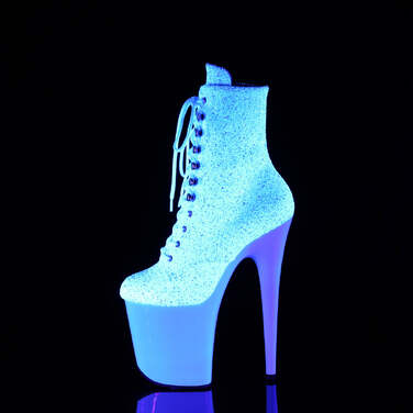 Чоботи Flamingo-1020LG на підборах 8 дюймів, черевики до щиколотки 4 дюйми з УФ-захистом, блискавка збоку, білі