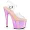 Босоножки Pleaser Adore-708LQ, каблук 7 дюймов, ремешок на щиколотке шириной 2 3/4 дюйма, прозрачный/бледно-розовый