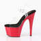 Босоножки Pleaser Adore-708, каблук 7 дюймов, ремешок на щиколотке шириной 2 3/4 дюйма, прозрачно-черный с красным