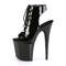 Босоножки Pleaser Flamingo-800-20, каблук 8 дюймов, 4-дюймовый PF, открытый носок/пятка спереди, шнуровка спереди, ботильоны, черные