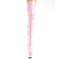 Сапоги Pleaser Adore-3000HWR, каблук 7 дюймов, эластичный ботинок PF 2 3/4 дюйма, молния сбоку, нежно-розовый