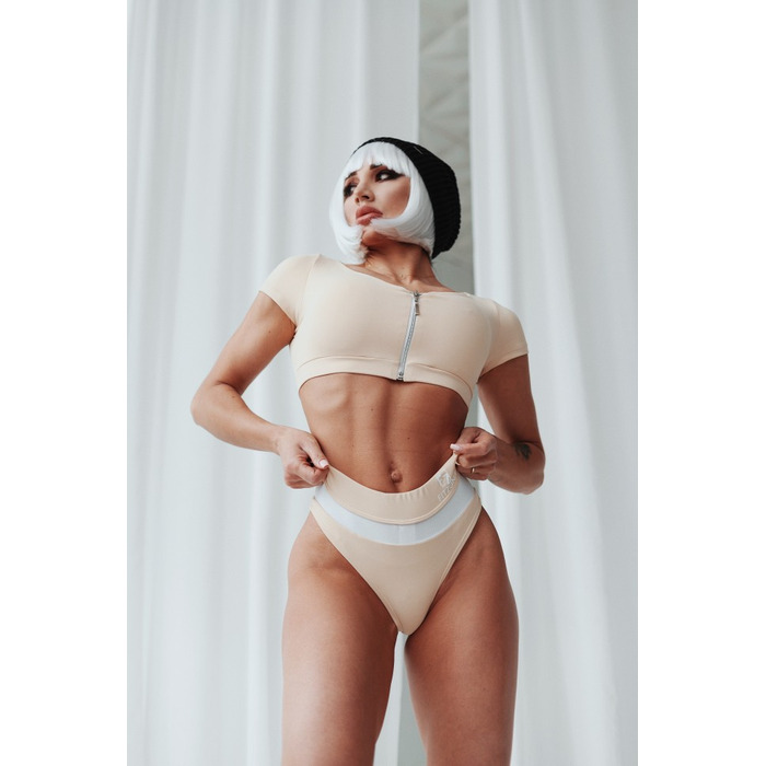 Купальні трусики Fitzona BEIGE SWIMSUIT PANTS WITH WHITE DETAIL