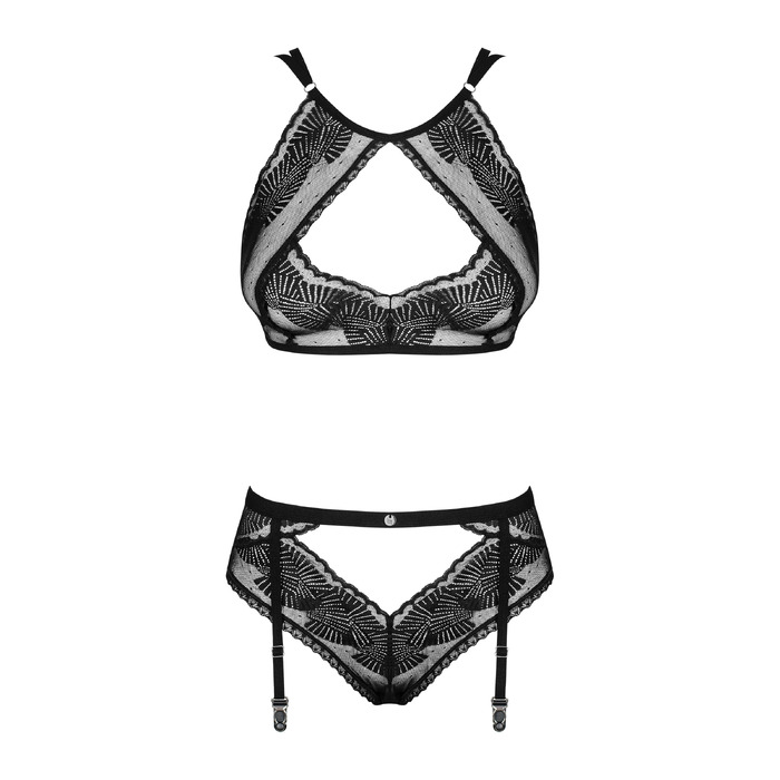 Сексуальный комплект Obsessive Allastia set Black S/M