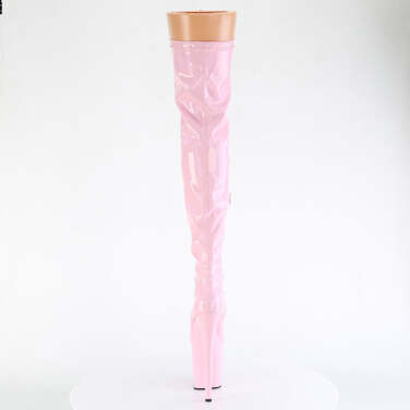 Чоботи Flamingo-3000HWR *8-дюймовий каблук, 4-дюймові еластичні черевики до стегна PF, блискавка збоку, рожеві