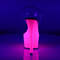 Босоніжки Pleaser Adore-708UV на підборах 7 дюймів, з ремінцем на щиколотці 2 3/4 дюйма з неоновою підошвою, прозорі/рожеві