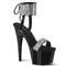 Босоніжки Pleaser Adore-770 на підборах 7 дюймів, 2 3/4 дюйма, шнурівка ззаду, манжета на щиколотці, чорні