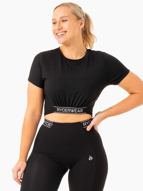 Топ Level Up Cropped T-Shirt - Black