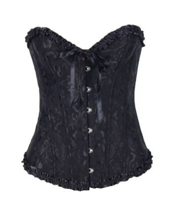 Корсет с цветочным принтом Star Night Corset Top с крючками и шнуровкой, черный, S (без коробки)