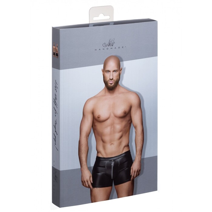 Шорты мужские декоративными полосками из винил H006 от Noir Handmade M