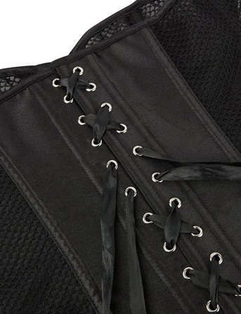 Корсет в сіточку Star Night з трусиками, чорний, XXL (без коробки)