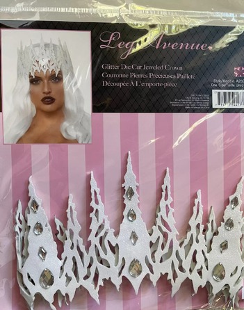 Корона с кристаллами Glitter Die Cut Jeweled Crown от Leg Avenue, белая