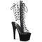 Шлёпанцы Pleaser Adore-700-60FS *7 дюймов, каблук PF, 2 3/4 дюйма, шнуровка, молния сбоку, прозрачная/чёрная замша