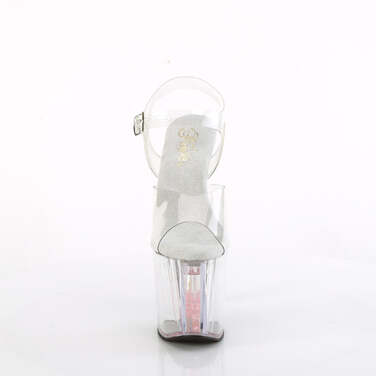 Босоніжки Enchant-708AQUA-01 на підборах 8 дюймів, з ремінцем на щиколотці 3 3/4 дюйма, прозорі/рожеві