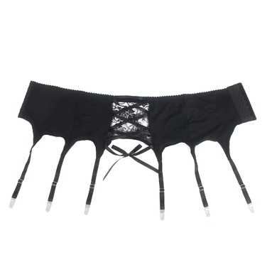 Мужской пояс кружевной с подвязками Star Night черный, S