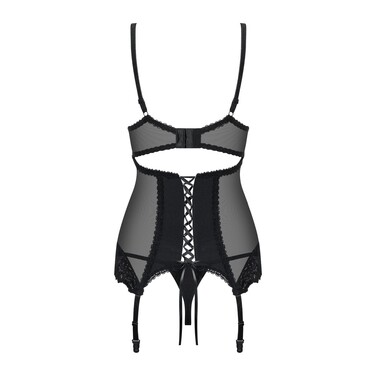 Комплект Obsessive Amallie корсет и стринги S/M