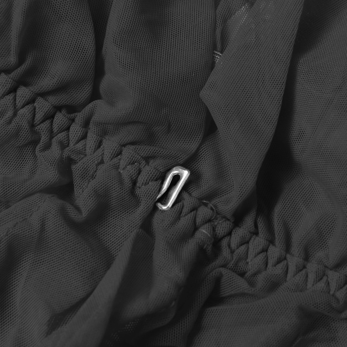 Халат Star Night з мереживом та поясом, чорний, XS-S