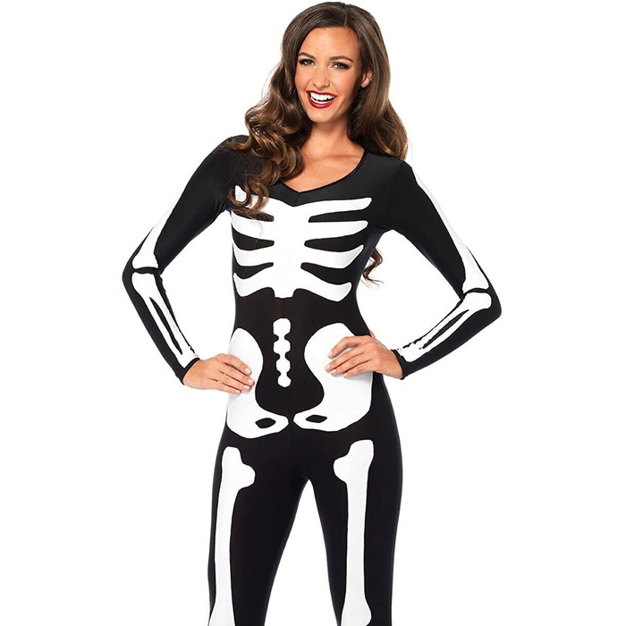 Костюм скелета, світиться у темряві Leg Avenue Womens Skeleton Bodysuit Halloween, розмір S