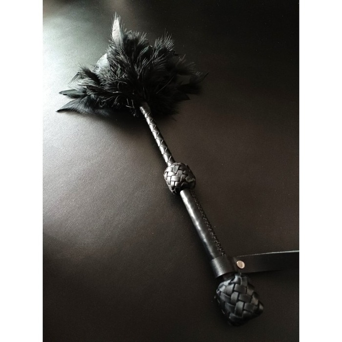 Тиклер на длинной ручке Candy Hero RCFL1.1/38 перо и кожа, черный