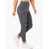Леггинсы Ryderwear Hybrid Full Length Leggings - Steel Blue Leopard