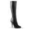Чоботи Pleaser до коліна Boots Seduce-2000, прості, еластичні, 5 дюймів, з блискавкою збоку, чорні, з веганської шкіри