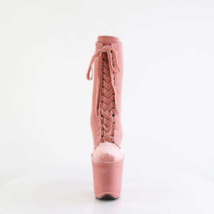 Чоботи Flamingo-1045VEL *8-дюймовий каблук, 4-дюймові оксамитові черевики до щиколотки з PF, рум'яні