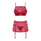Комплект Obsessive Lividia 3 pcs set red S/M