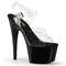 Босоножки Pleaser Adore-708, каблук 7 дюймов, ремешок на щиколотке шириной 2 3/4 дюйма, прозрачный/черный