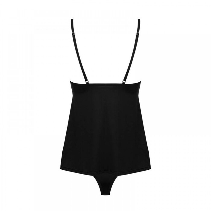 Комплект с кружевной отделкой Obsessive BELLA ROU, черный, XS/S