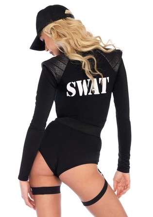 Костюм полицейской S Leg Avenue SWAT Babe, 5 предметов, черный