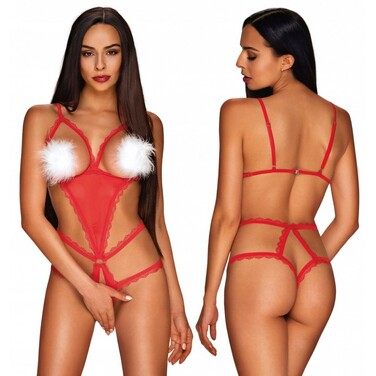 Комплект-боди Obsessive Merrynel set S/M Красный