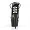 Ботильоны Pleaser Delight-600-20, каблук 6 дюймов, PF 1 3/4 дюйма, открытый носок, шнуровка сзади спереди, черные