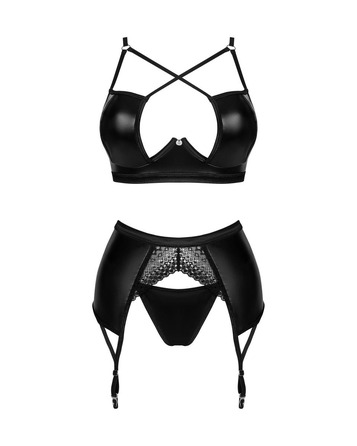 Комплект латексный с поясом для чулков Obsessive Norides 3-pcs set XS/S