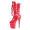 Ботинки Pleaser Flamingo-1051, каблук 8 дюймов, 4-дюймовый PF, открытый носок, шнуровка, до середины голени, молния сбоку, красные