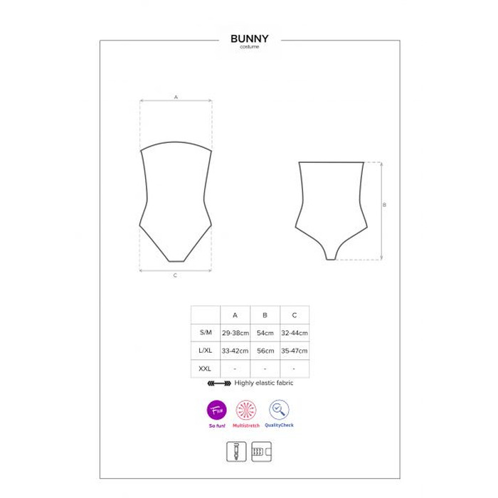 Костюм зайчика чорний Obsessive Bunny costume S/M