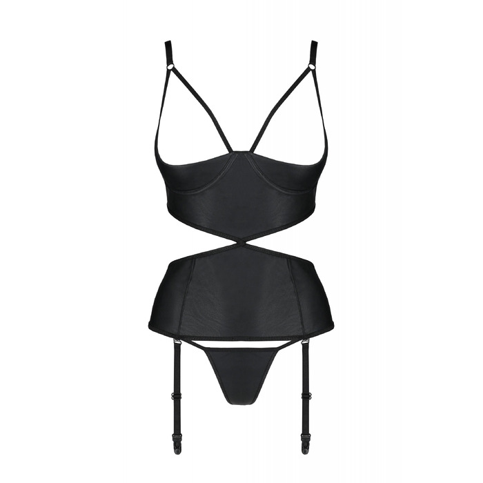 Корсет с открытым бюстом JANNIES CORSET black S/M - Passion