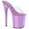 Шльопанці Pleaser Flamingo-801 на підборах 8 дюймів, шльопанці PF 4 дюйми, прозорі/лавандові