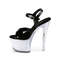 Босоніжки Pleaser Discolite-709 на підборах 7 дюймів, ремінець на щиколотці 2 3/4 дюйма з підсвічуванням LED, чорні/білі