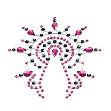 Украшения для груди и бикини со стразами Gloria Petits Joujoux, черно-розовые