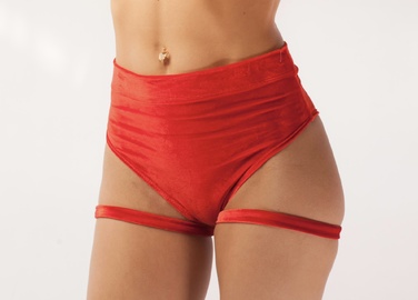 Оксамитові шорти зі стропами Червоні