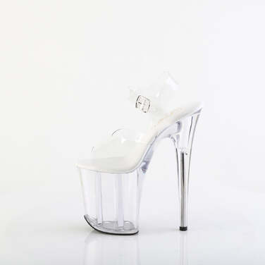 Босоніжки Flamingo-808VL на підборах 8 дюймів, 4 дюйми PF, повністю веганські босоніжки з ремінцем на щиколотці, прозорі