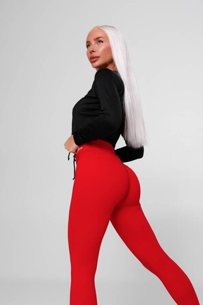 ЛЕГИНСЫ RED LEGGINGS WITH DETAIL ON THE BACK