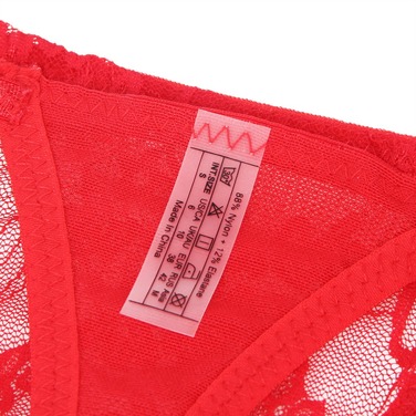 Мереживні стрінги StarNight з прикрасою стразами, червоні, S