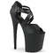 Босоножки Pleaser Flamingo-865, каблук 8 дюймов, 4-дюймовый PF, открытый носок, закрытый задник, черная веганская кожа/черный