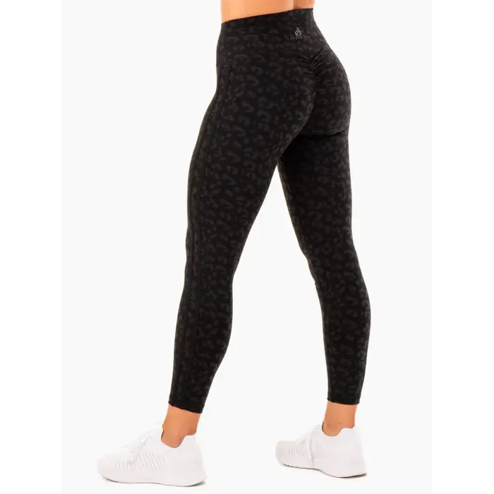 Леггинсы Ryderwear Evolution High Waisted Scrunch Leggings - Black Leopard